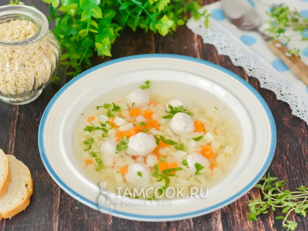 Фото блюда: Суп с фрикадельками и звездочками