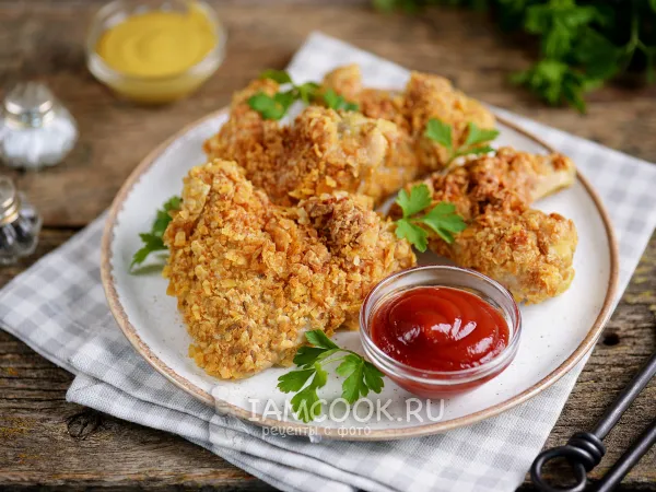 Фото блюда: Куриные крылышки в панировке из чипсов