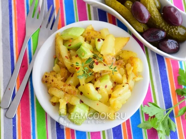 Фото блюда: Жареная картошка с кабачками