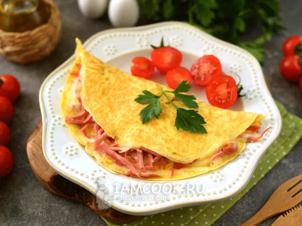 Фото блюда: Бризоль с сосиской и сыром