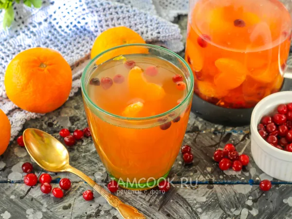 Фото блюда: Компот из клюквы и мандаринов