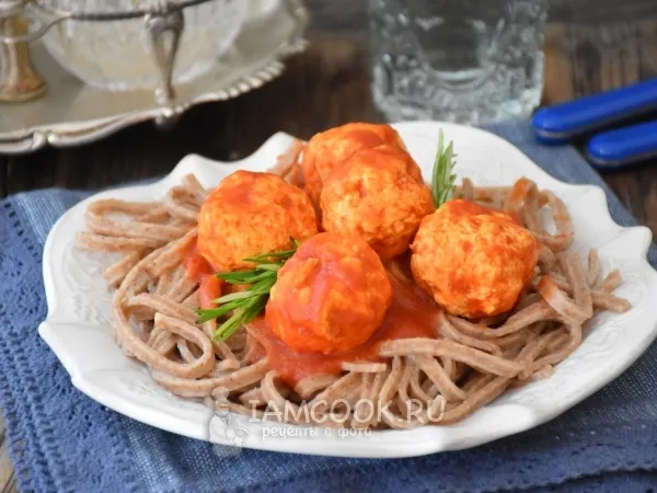 Фото блюда: Куриные тефтели в томатном соусе