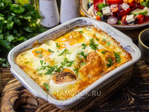 Фото блюда: Яичница с сыром в духовке