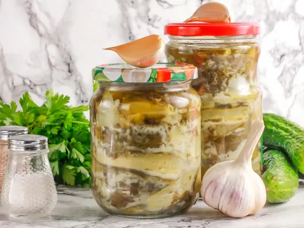 Фото блюда: Салат «Дамские пальчики» из огурцов на зиму