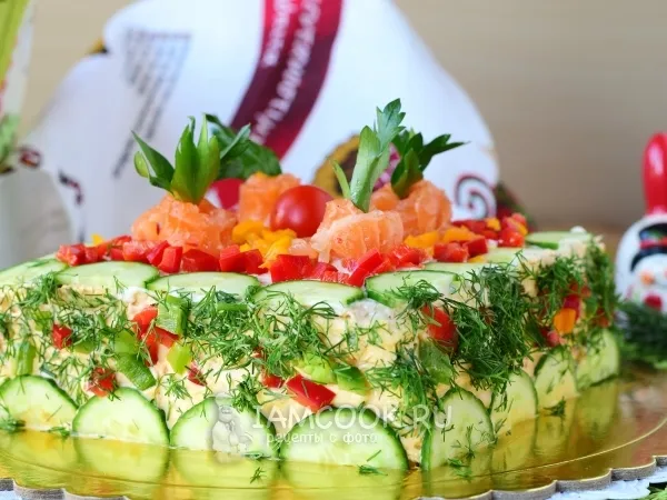 Фото блюда: Бутербродный торт «Праздничный»