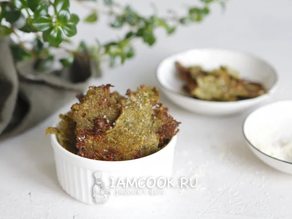 Фото блюда: Чипсы из брокколи с сыром