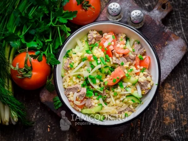 Фото блюда: Салат с булгуром и говядиной