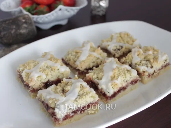 Фото готового блюда: Пирог «Малиновый штрейзель»