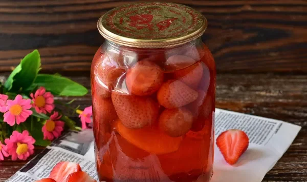 Фото блюда: Компот из клубники с апельсином на зиму