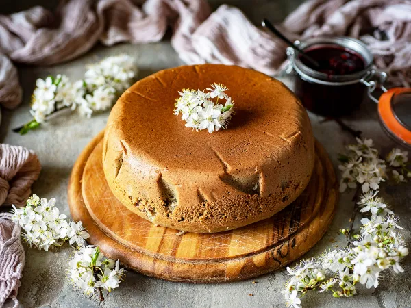 Фото блюда: Манник на молоке с вареньем в мультиварке