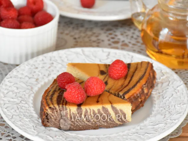 Фото блюда: Творожная запеканка «Зебра» (из рикотты)