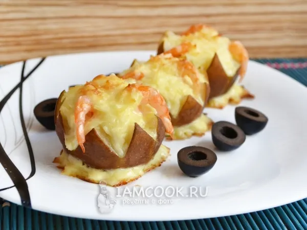 Фото готового блюда: Запеченная груша с креветками