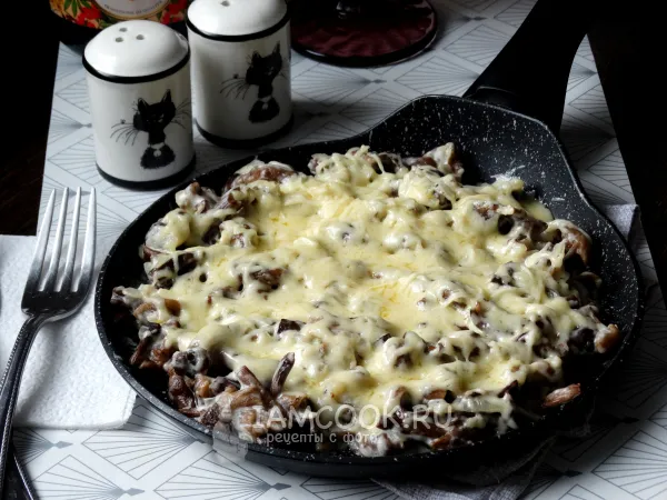 Фото блюда: Жульен из опят на сковороде