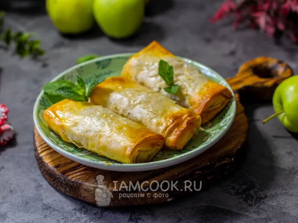 Фото готового блюда: Конвертики с яблоками