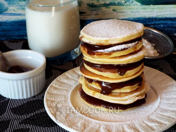 Фото готового блюда: Японские панкейки с начинкой (шоколадной)