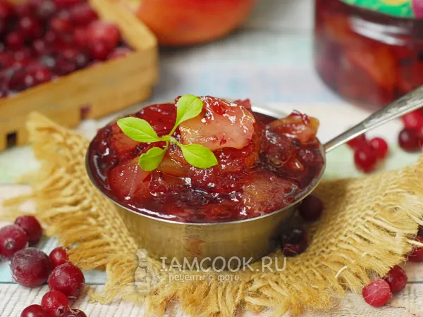 Фото блюда: Варенье из яблок с клюквой на зиму