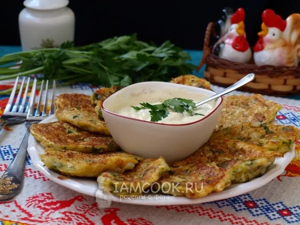 Фото блюда: Оладьи из кабачков и картофеля