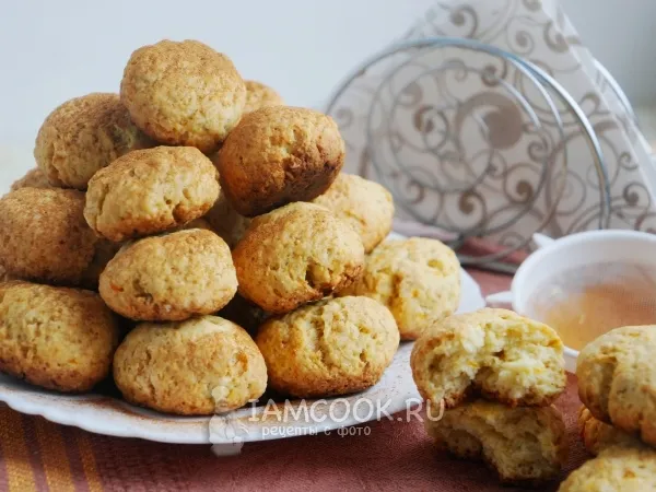 Фото готового блюда: Творожное печенье с овсяными хлопьями и апельсином