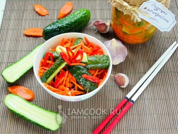 Фото готового блюда: Огурцы по-корейски на зиму