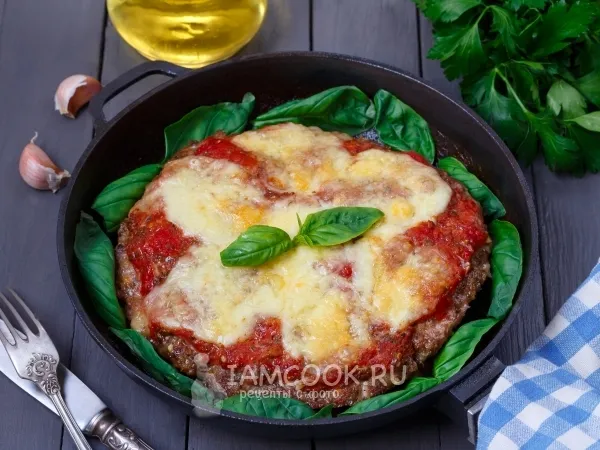 Фото блюда: Мясная пицца без теста (Meatzza)