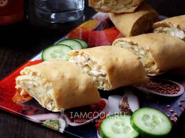 Фото блюда: Штрудель с курицей и картошкой