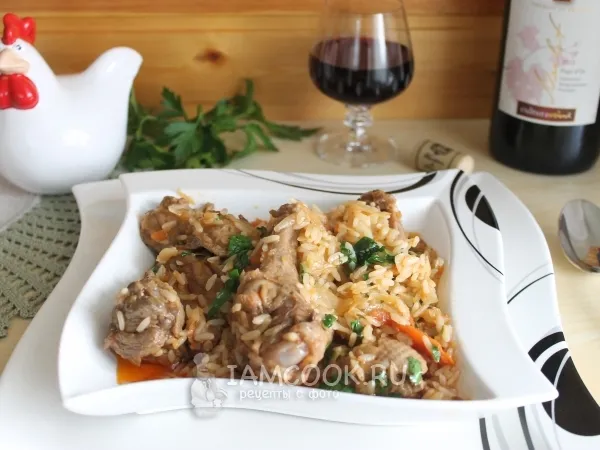 Фото блюда: Тушеная утка с капустой и рисом