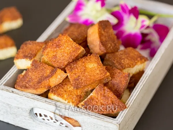 Фото блюда: Сухарики со сметаной, сахаром и корицей