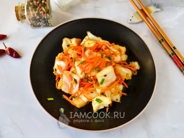 Фото блюда: Капуста по-корейски квадратиками
