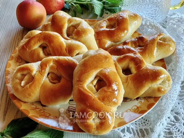 Фото блюда: Постные булочки с яблоком