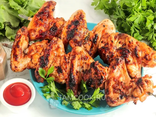Фото готового блюда: Острые крылышки на мангале