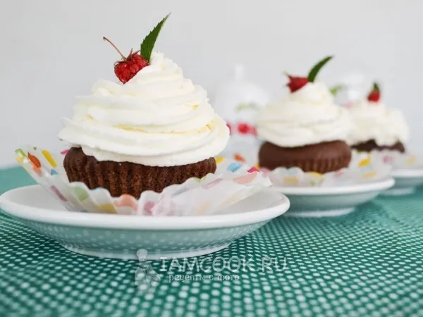 Фото блюда: Шоколадные кексы в силиконовых формочках