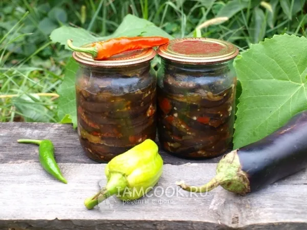 Фото готового блюда: Закуска из баклажанов на зиму «Огонёк»