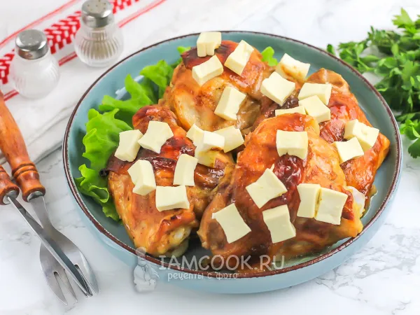 Фото блюда: Курица с брынзой в духовке