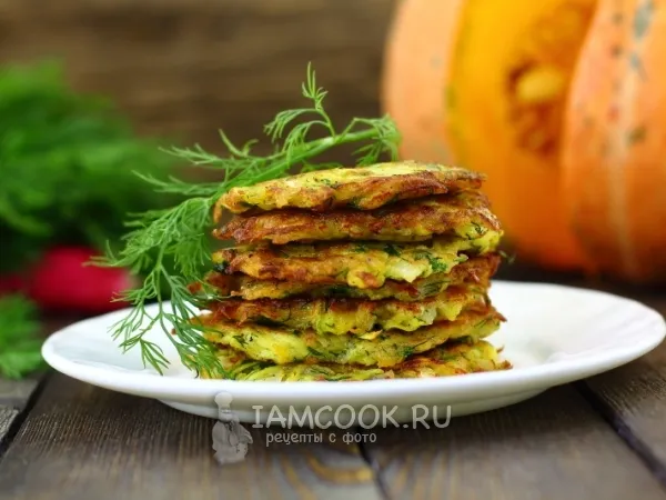 Фото блюда: Оладьи из тыквы и кабачков