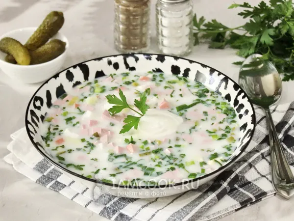 Фото блюда: Окрошка с маринованными огурцами