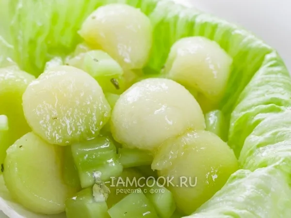 Фото блюда: Салат из дыни и огурца