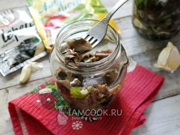 Фото блюда: Засолка опят на зиму горячим способом в банках