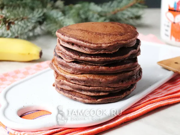 Фото готового блюда: Бананово-шоколадные панкейки