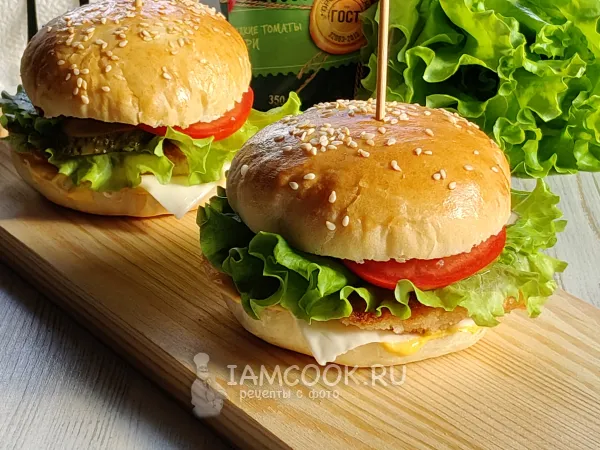 Фото готового блюда: Чикенбургер с наггетсами