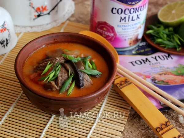 Фото готового блюда: Суп «Том ям» с говядиной