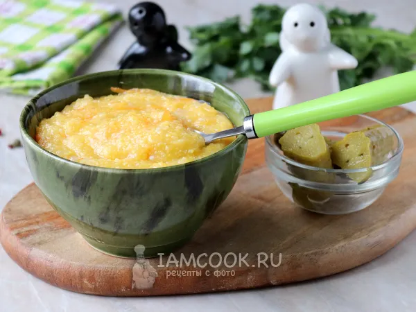 Фото блюда: Кукурузная каша с луком и морковью