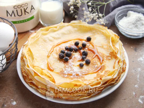 Фото готового блюда: Блины из кокосовой муки и кокосового молока