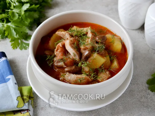 Фото блюда: Курица с фасолью и картошкой