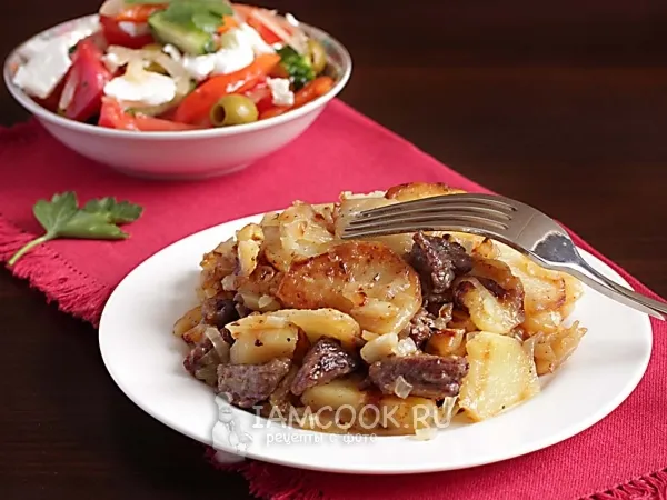 Фото блюда: Говядина жареная с картофелем