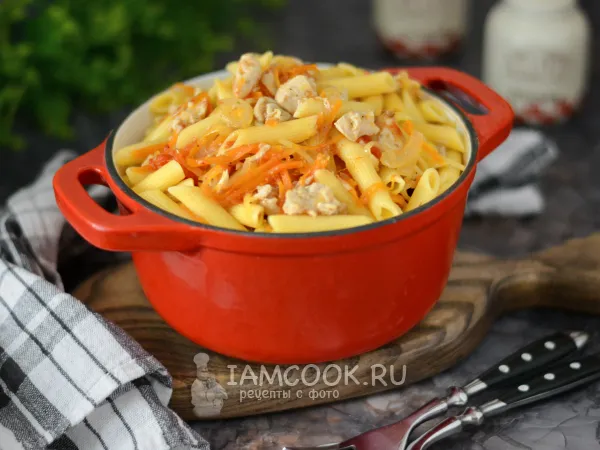 Фото блюда: Макароны с куриной тушенкой