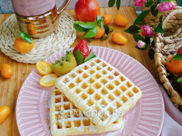 Фото готового блюда: Вафли с зерненым творогом