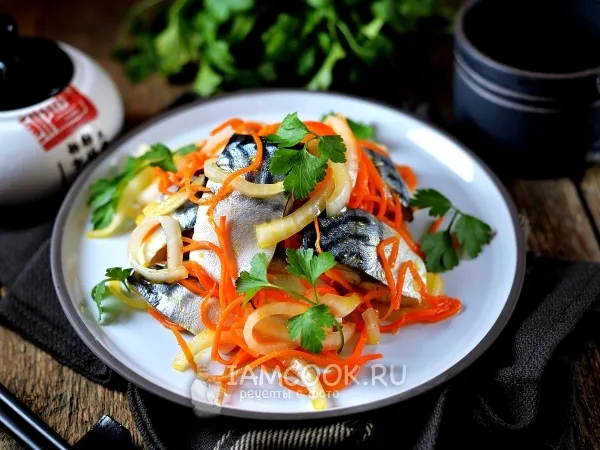 Фото готового блюда: Скумбрия, маринованная по-корейски