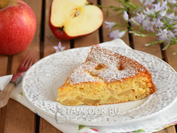 Фото готового блюда: Пирог «12 ложек» с яблоками