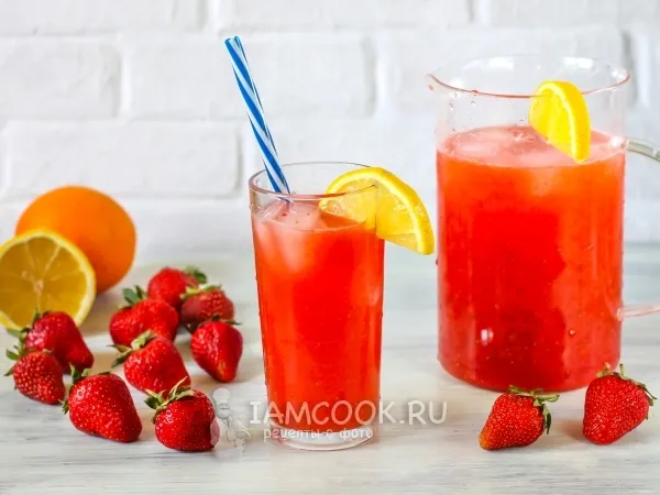 Фото блюда: Клубнично-апельсиновый лимонад