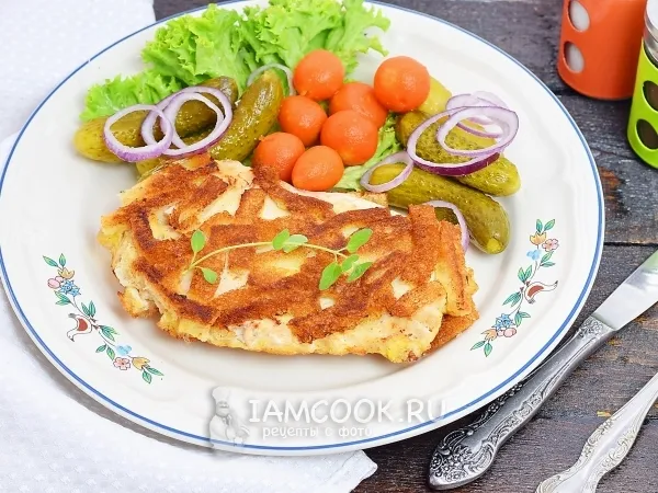 Фото готового блюда: Шницель по-столичному